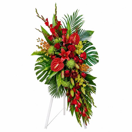 Modern Red Spray with Easel
